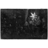 Rembrandt Harmensz. van Rijn: Der Dreikönigsabend Der Dreikönigsabend. Radierung. 9,4 x 14,2 cm.