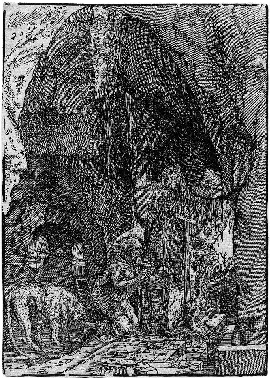 Altdorfer, Albrecht: Der hl. Hieronymus in der Höhle Der hl. Hieronymus in der Höhle. Holzschnitt.