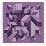 Vasarely, Victor: Koska - Val Koska - Val Farbserigraphie auf leichtem Velinkarton. Um 1970. 60 x 60