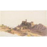 Deutsch: um 1840. Blick auf Olevano mit um 1840. Blick auf Olevano von Norden mit dem Torre de