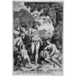 Holsteyn, Cornelis: Bacchus tröstet Ariadne Bacchus tröstet Ariadne. Radierung. 29,7 x 19,9 cm.