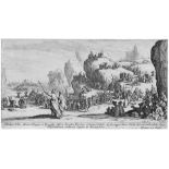 Callot, Jacques: Der Zug durch das rote Meer Der Durchzug durch das Rote Meer. Radierung. 13 x 23,