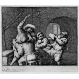 Ostade, Adriaen van: Der Messerkampf Der Messerkampf. Radierung. 12,6 x 14,5 cm. (1653). B. 18,