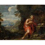 Italienisch: 17. Jh. Landschaft mit dem hl. Hieronymus 17. Jh. Landschaft mit dem hl. Hieronymus. Öl