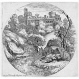 Grimaldi, Giovanni Francesco: Die Landschaft mit den zwei Reitern auf dem Weg zu einem Schloss Die
