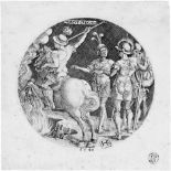 Brosamer, Hans: Marcus Curcius Marcus Curcius. Kupferstich. D. 7,9 cm. B. 8, Hollstein 11. Wz. (