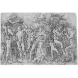 Mantegna, Andrea: Bacchanal mit Weinpresse Bacchanal mit Weinpresse. Kupferstich. 28 x 41,3 cm. B.