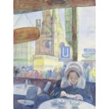 Felixmüller, Conrad: Berlin, Café am Kurfürstendamm "Berlin, Café am Kurfürstendamm" Aquarell über