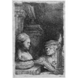 Rembrandt Harmensz. van Rijn: Der Zeichner Der Zeichner. Radierung. 9,4 x 6,4 cm. Um 1641. B. 130,