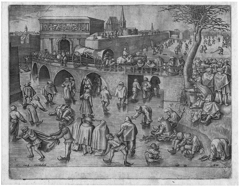 Bruegel, Pieter d. Ä.: nach. Schlittschuhläufer am St. Georgstor in Antwerpen nach.