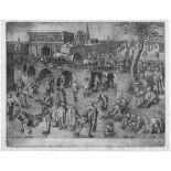 Bruegel, Pieter d. Ä.: nach. Schlittschuhläufer am St. Georgstor in Antwerpen nach.