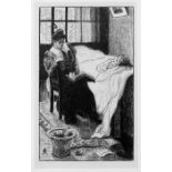 Ranson, Paul Elie: La Malade La Malade. Lithographie auf gewalztem China. 25 x 15,5 cm. Um 1900.