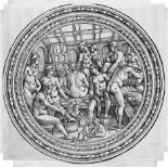 Beham, Hans Sebald: Das Frauenbad Das Frauenbad. Holzschnitt im Rund. D. 29,3 cm. Um 1525. B. 167,