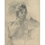 Berthon, Auguste: Bildnis einer jungen Frau, den Kopf in die Hand gestützt Bildnis einer jungen