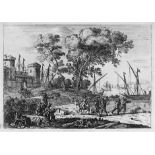 Lorrain, Claude: Le dessinateur Le dessinateur. Radierung auf Velin, 13,1 x 18,3 cm. Robert-Dumesnil