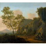 Niederländisch: 18. Jh. Italianisante Landschaft mit Rundbau 18. Jh. Italianisante Landschaft mit