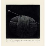 Hamaguchi, Yozo: Yarn Yarn Farbiges Mezzotinto auf Velin. 1964. 7,8 x 7,8 cm (28 x 19 cm).