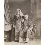 Ermakov, Dimitri N.: Studio portrait of husband and wife Studio portrait of Georgian husband and