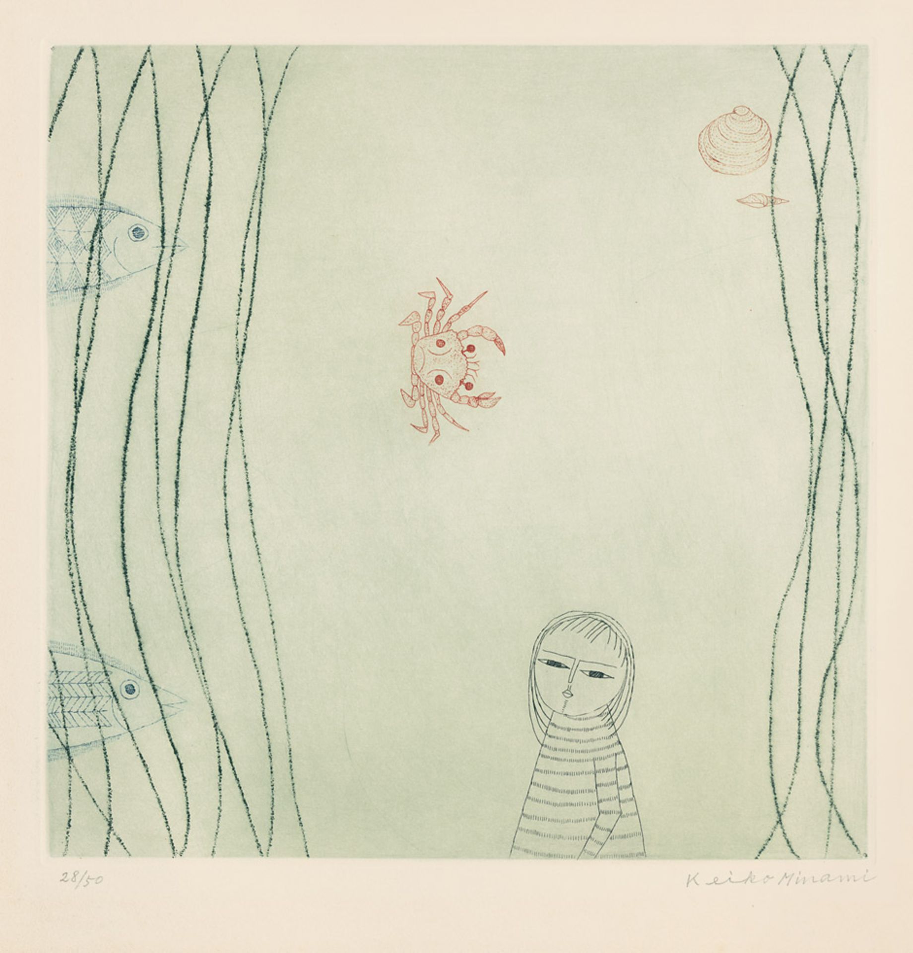La Mer (Seaside) Color etching with aquatint and soft-ground etching on wove paper. 1963. 29,7 x