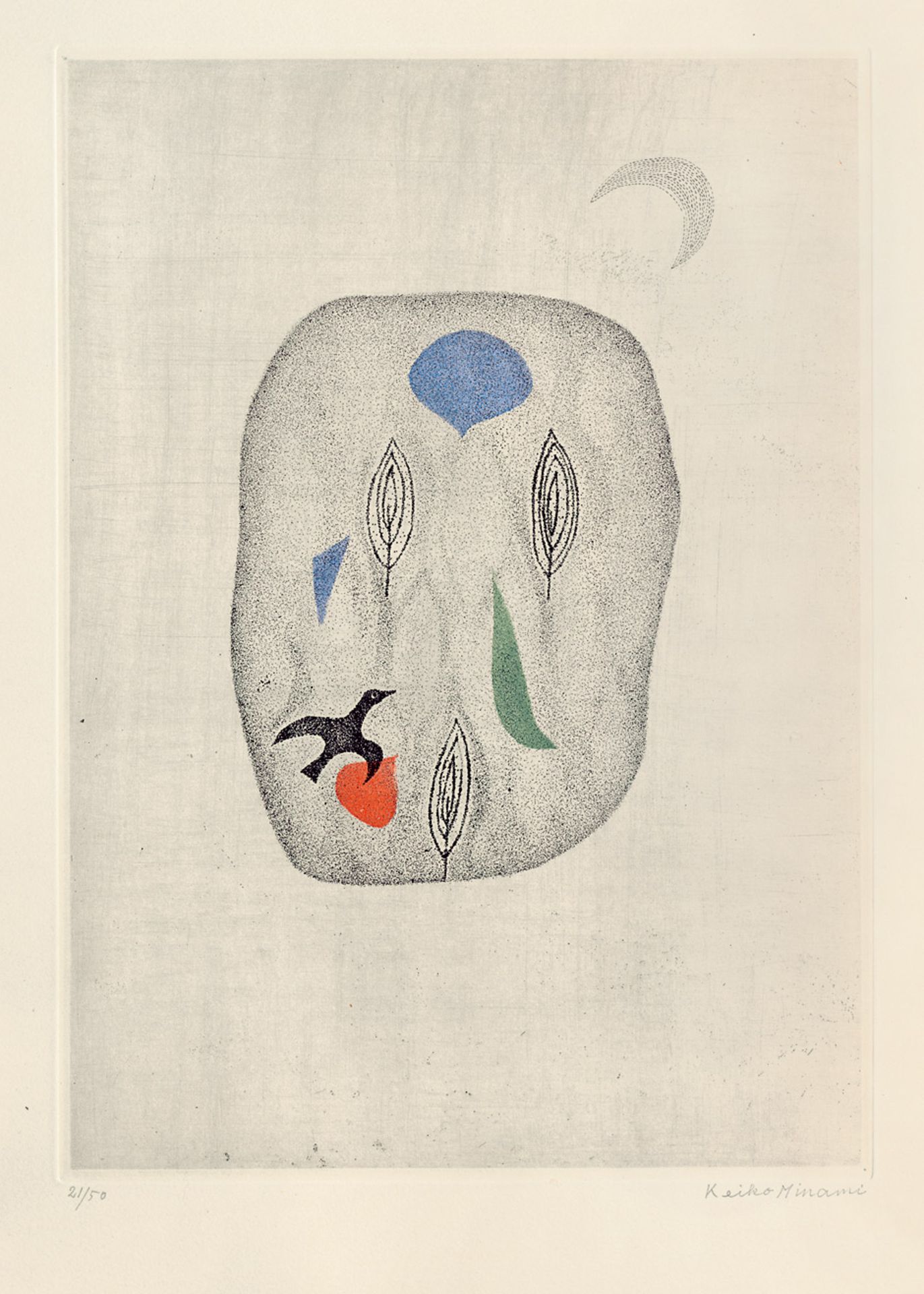 Trois Feuilles (Three Leaves) Etching with color aquatint and soft-ground etching on Arches wove