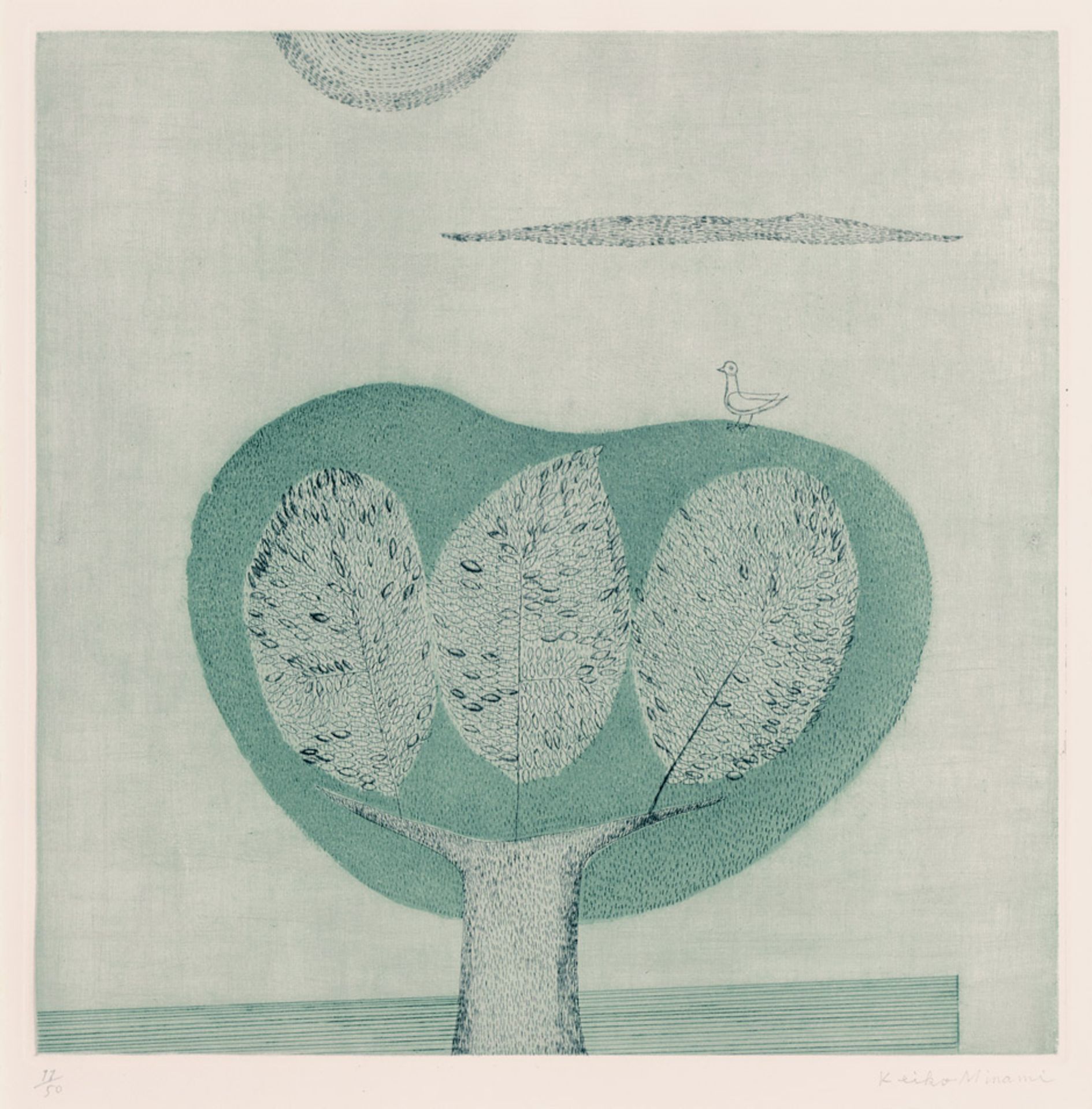 L'Arbre vert (The green Tree) Color etching with aquatint on Rives wove paper. 1955. 29,7 x 29,7