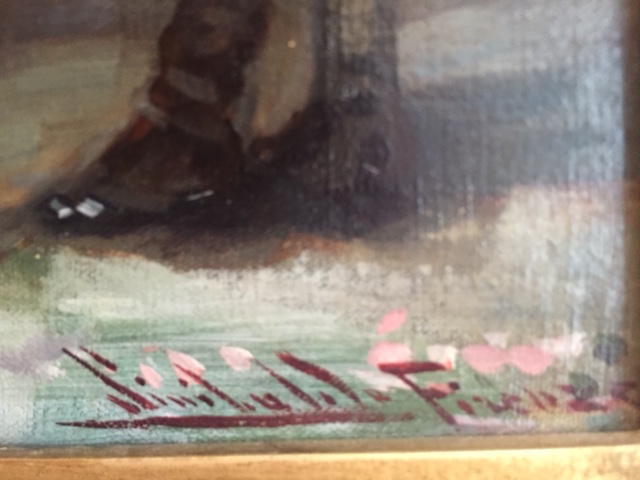 A C19th oil on canvas ‘Forenze’ by Jean- Paul Sinibaldi (1857-1909) signed lower right . A court - Image 3 of 3