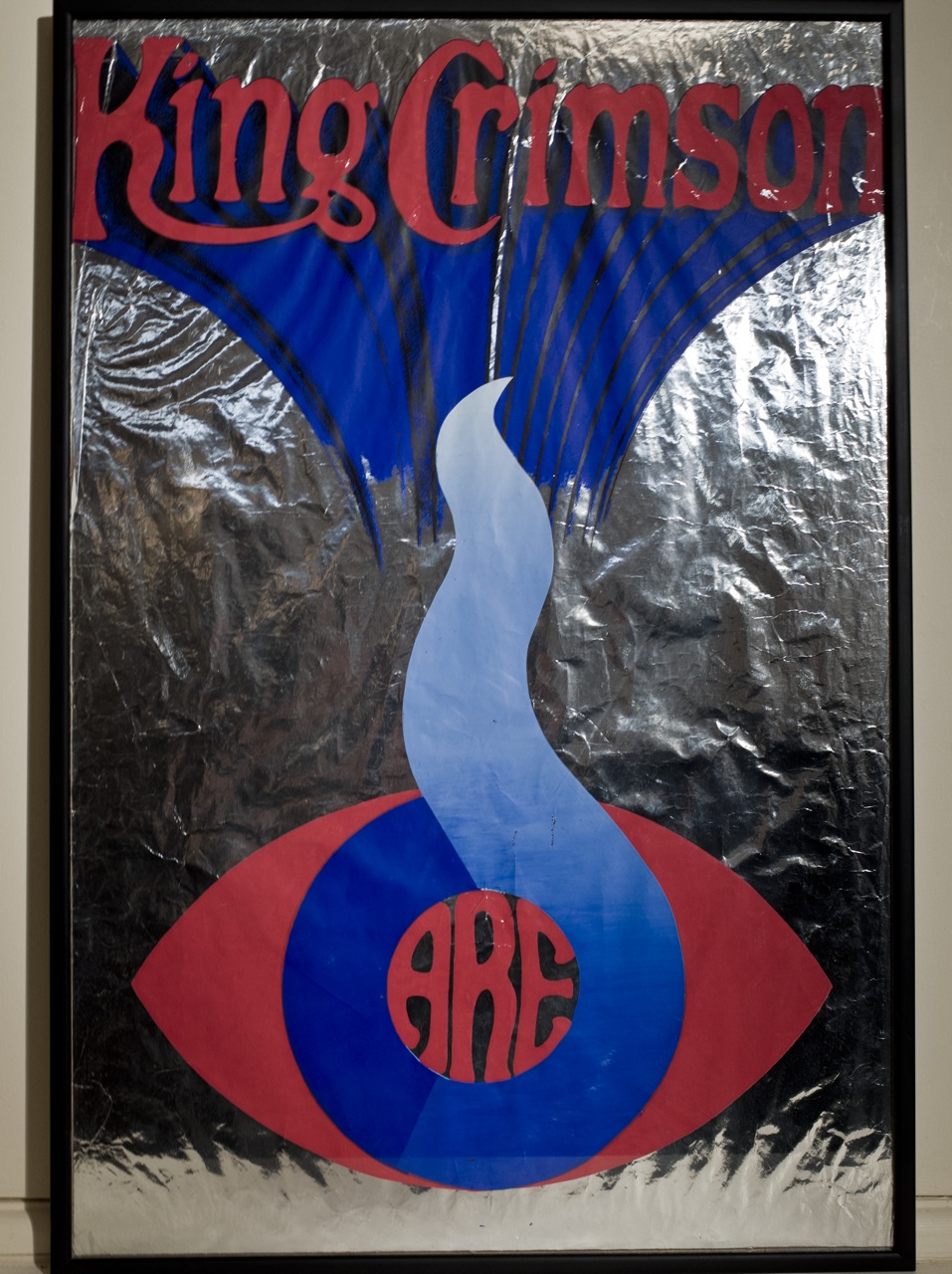 A rare King Crimson promo poster,1969,silkscreen on silver foil paper, framed H76cm W51cm Additional