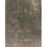 A Watercolour, ‘The edge of the Forest, Barbizon’ by Sir Ernest Waterlow, RA, exhibited at the Royal