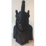 A carved Ebony African tribal chief bought in Nigeria 1970’s H 40cm W 18cm