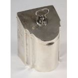 A George V silver tea caddy, maker Adie