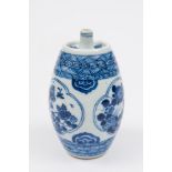 A Chinese blue and white spirit flask: o