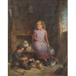 E. Mann [19th Century]  Feeding the Rabb