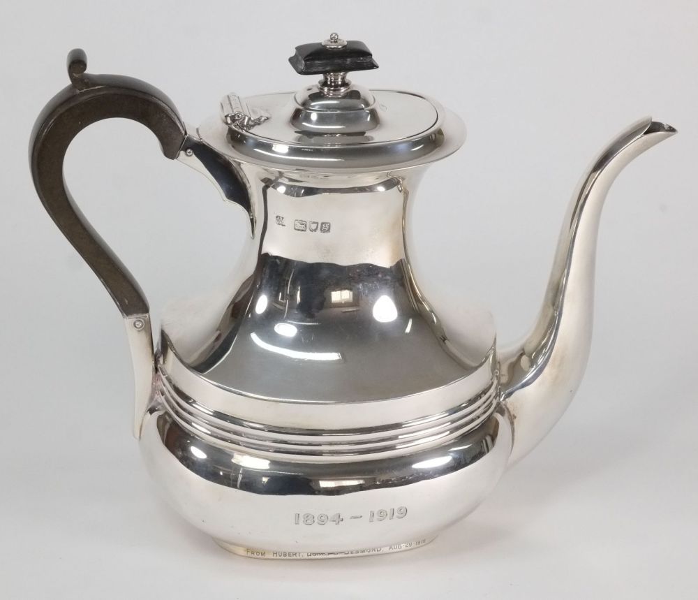 An Edward VII  silver coffee pot, maker