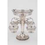 An Edward VII silver table centrepiece,