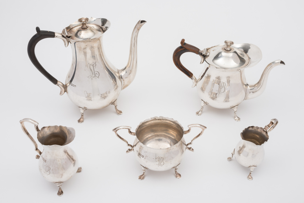 An Edward VII matched four-piece silver