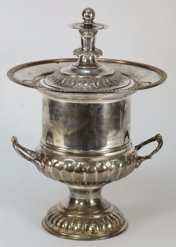An Edwardian plated ice bucket of neo- c