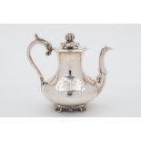 A William IV silver coffee pot, maker RG