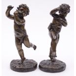 A pair of 19th century bronze dancing pu