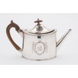 A George III silver oval teapot, maker P