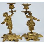 A pair of 19th century ormolu figural ca