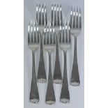 A set of six George IV silver table fork