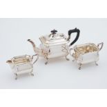 A George V  silver three-piece tea servi