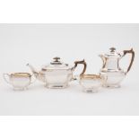 An Elizabeth II silver four-piece tea se