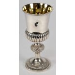 A Continental silver wine goblet: the fl