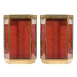 A pair of Continental Art Deco brass wal