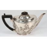 A Victorian silver oval teapot, maker Ch