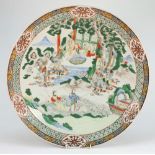 A Chinese famille verte dish: the centre