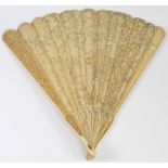 A 19th century Cantonese brise fan: carv