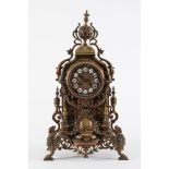 A French cast brass mantel clock: the ei