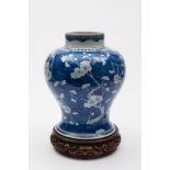 A Chinese blue and white baluster vase: